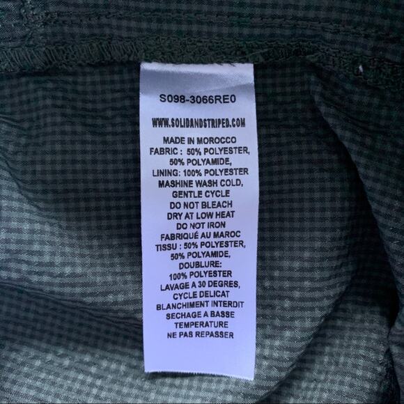 NEW Solid & Striped The Long Classic Swim Trunks (Sz L) Olive Seersucker - Picture 12 of 12